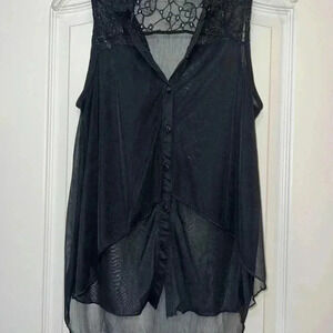 Elegant Black Lace Sleeveless Top